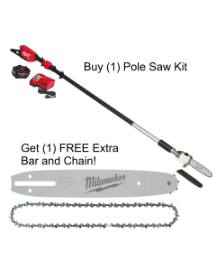 Milwaukee M18 Fuel Telescoping Pole Saw Kit FREE Extra Bar and Chain Promo!