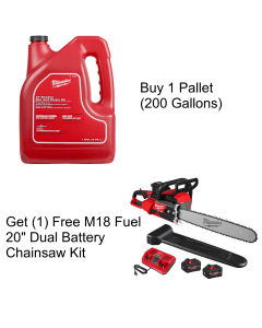 Milwaukee All Season Bar And Chain Oil Gallon Pallet, Dual Battery Chainsaw Kit Promo!