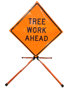 Dicke Tree Work Ahead Sign with Premium Stand 