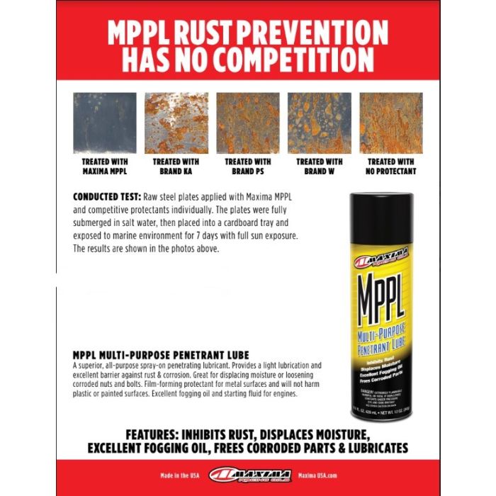 Maxima 73920 MPPL Multi-Purpose Penetrant Lube - 14.5 Oz Aerosol, Rust  Protection, Water Displacement, Fogging Oil